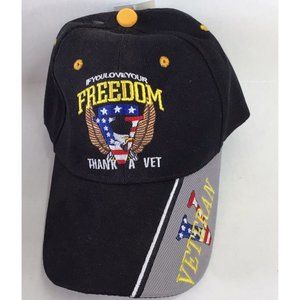 Hat Eagle Flag Baseball Style USA Love Your Freedom Thank A Vet Embroidered